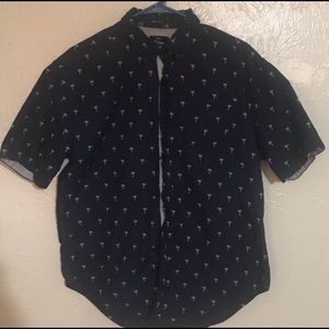 Navy blue button up shirt